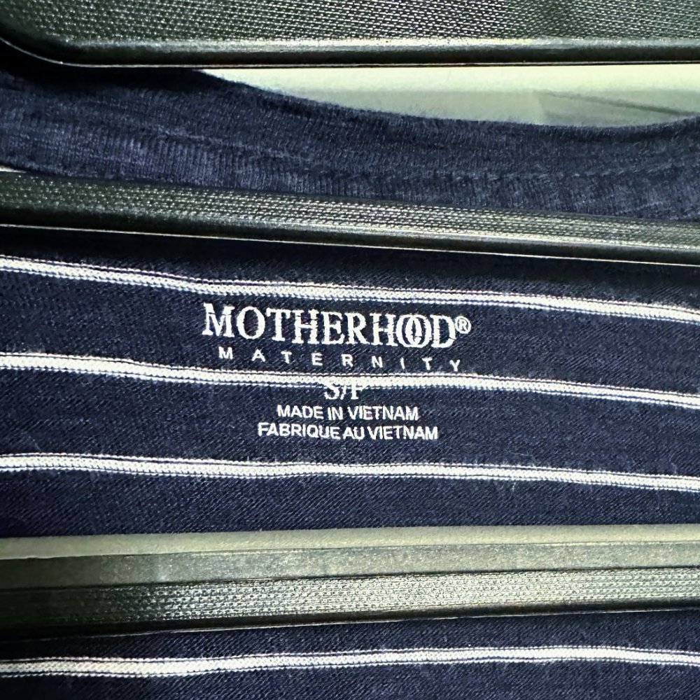 MOTHERHOOD MATERNITY Cinched Navy Striped Dress Size SP - Picture 4 of 5